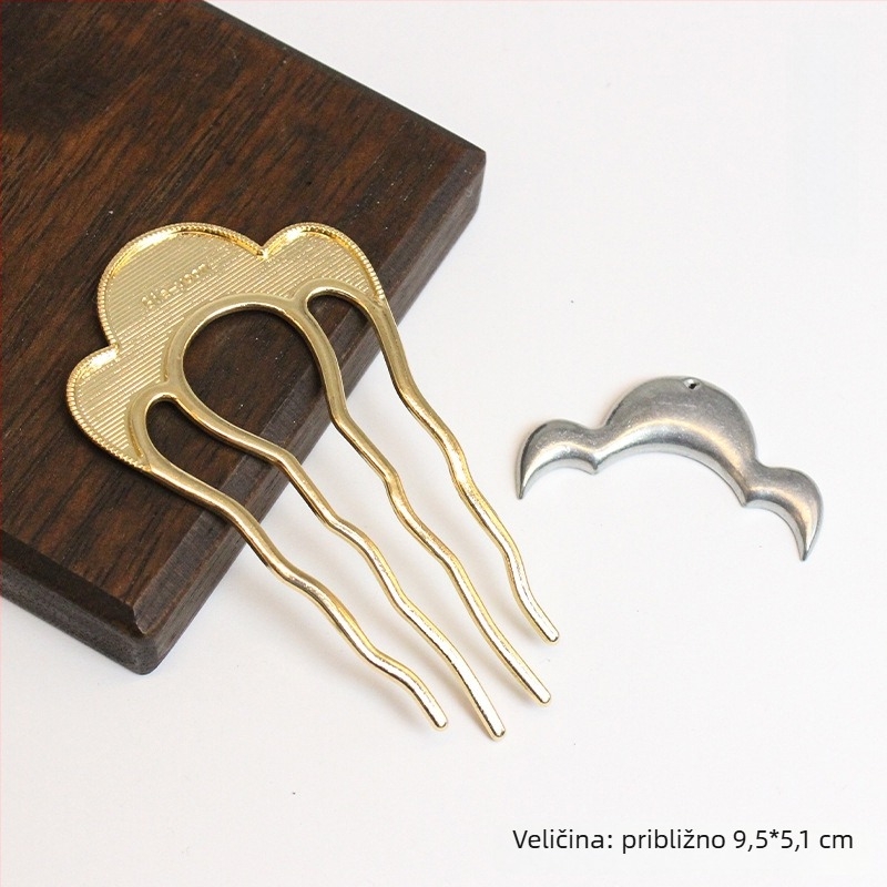 Vintage osnova za ukosnicu za kosu – DIY dodatak od legure s elektroplatom završetkom