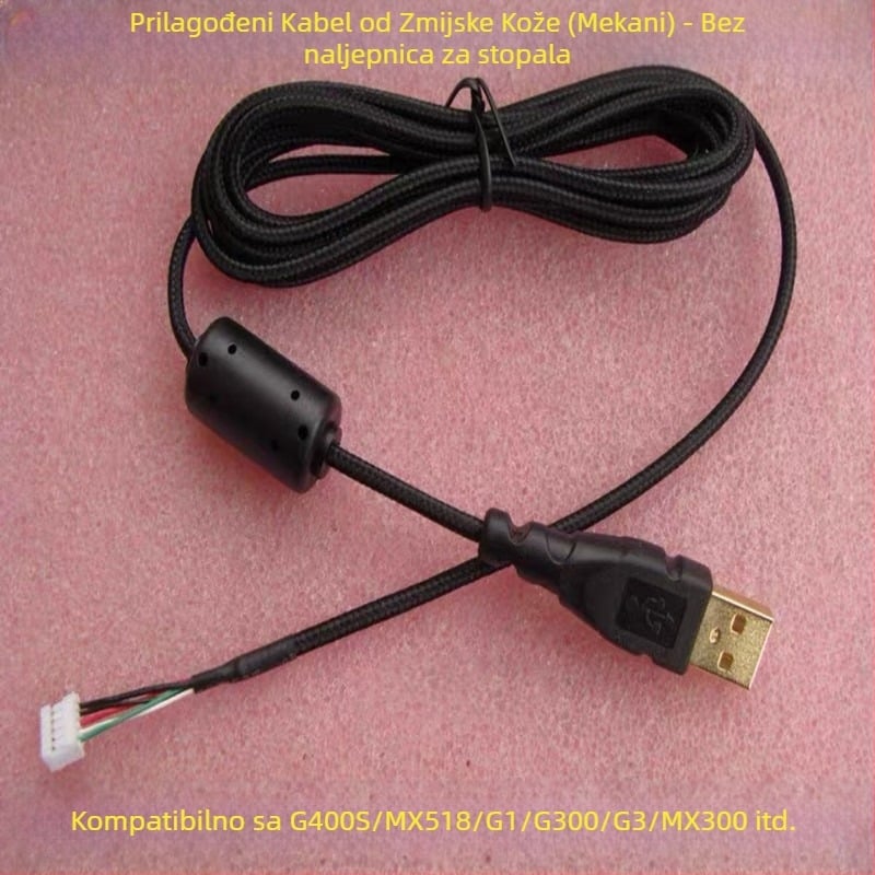 USB kabel za miš, kompatibilan s GPW1, GPW2 i G102, G302, G402, G502 Hero, G303, G403, G300, G300S; Micro USB sučelje