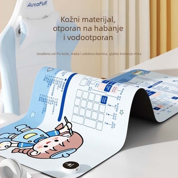 Velika grijana podloga za miš za stolno računalo s karikativnim dizajnom, podesiva temperatura, aluminijsko odvođenje topline, kožna površina