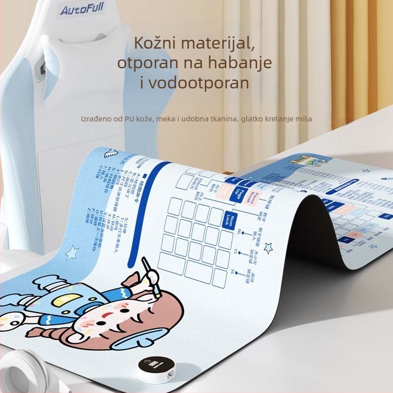 Velika grijana podloga za miš za stolno računalo s karikativnim dizajnom, podesiva temperatura, aluminijsko odvođenje topline, kožna površina