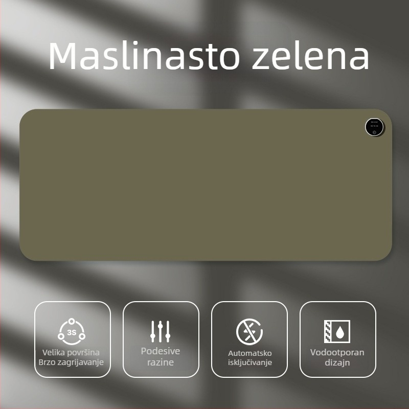 Velika grijana podloga za miš za stolno računalo s karikativnim dizajnom, podesiva temperatura, aluminijsko odvođenje topline, kožna površina