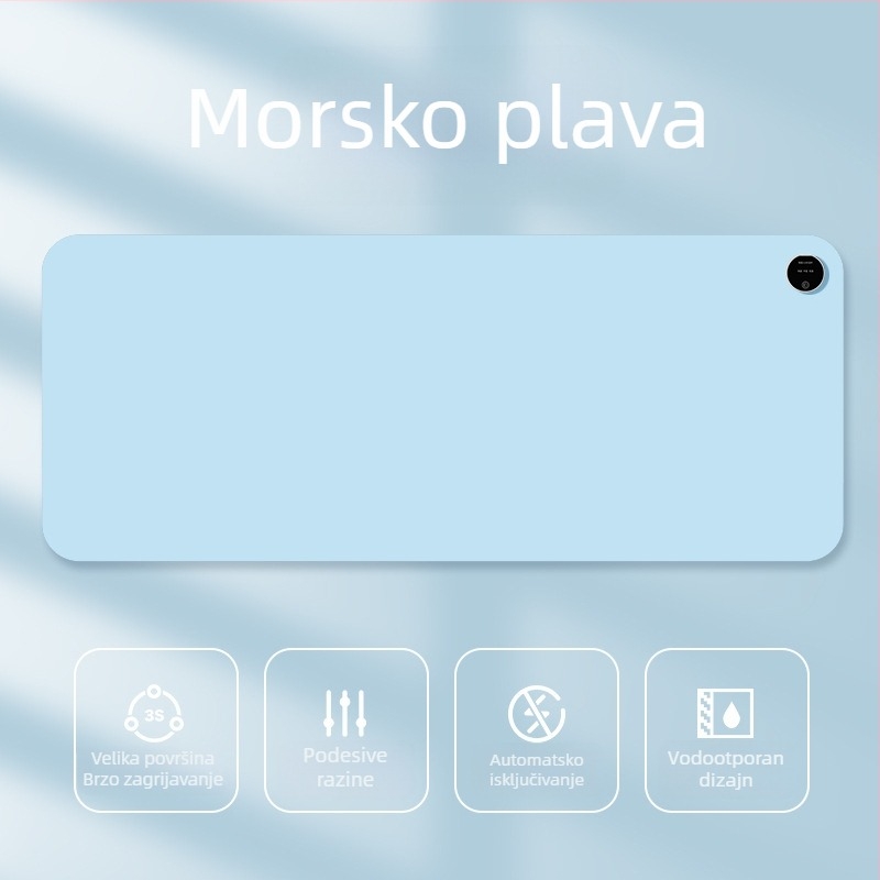 Velika grijana podloga za miš za stolno računalo s karikativnim dizajnom, podesiva temperatura, aluminijsko odvođenje topline, kožna površina