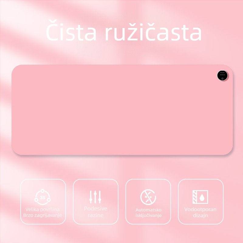 Velika grijana podloga za miš za stolno računalo s karikativnim dizajnom, podesiva temperatura, aluminijsko odvođenje topline, kožna površina