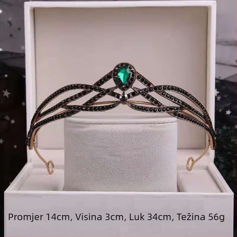 Krona za glavu od legure PT990, korejskog stila, elektroplatirano, bijeli kristal