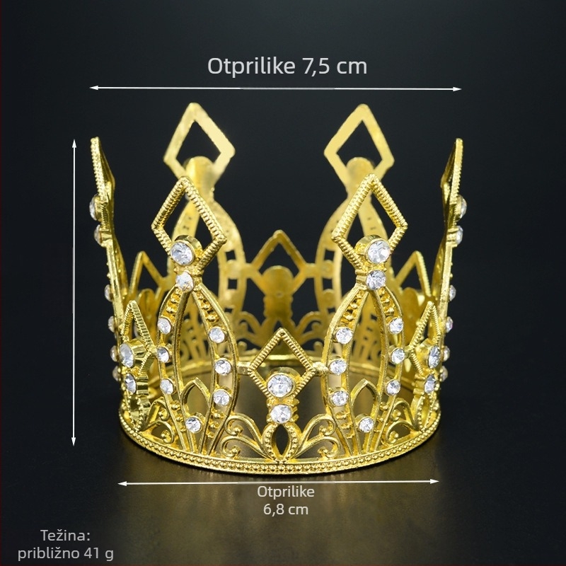 Elektroplatinirana kruna od legure za djecu s bijelim rhinestones