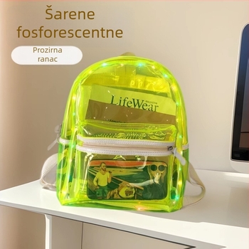 PVC Jelly ruksak u japanskom stilu s prugastim uzorkom, 20–35L, za 13-inčni prijenosnik