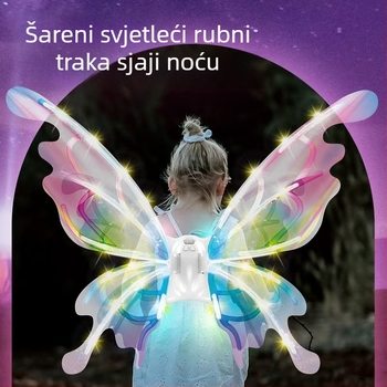 Dječja svjetleća krila leptira – pokretna svjetleća krila, plastična stražnja dekoracija, za dob 7–14 godina