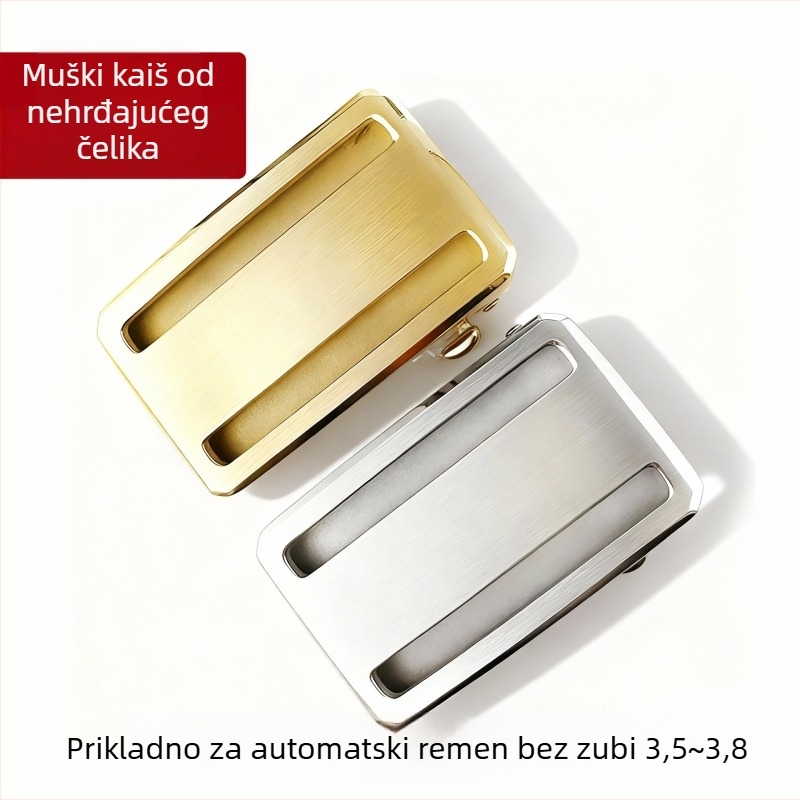 Nerđajuća čelična spona za pojas, bez zuba, automatsko zatvaranje, jednostavan stil, pogodno za poslovni casual