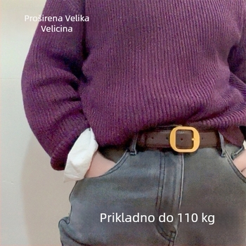 Kožni remen za traperice od prave kože, svestran stil, širina 2–4 cm; Materijal: koža drugog sloja; Kopča: legura; Zatezanje: kopča s iglom; Obrada: bušenje rupa