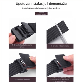 PP remen s plastičnom kopčom, glatka kopča, širina 2-4 cm, lagani unisex remen, osobni stil
