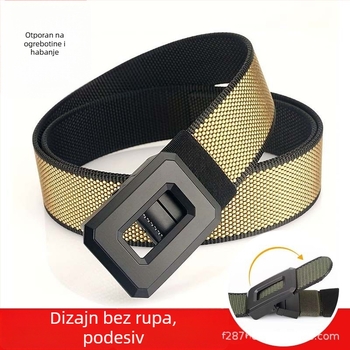 Muški kaiš od najlona i platna, dvostrano okretna kopča s prorezanim dizajnom, za vanjske svakodnevne i taktičke aktivnosti