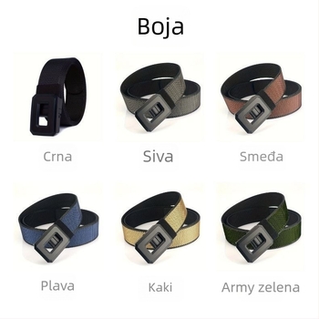 Muški kaiš od najlona i platna, dvostrano okretna kopča s prorezanim dizajnom, za vanjske svakodnevne i taktičke aktivnosti