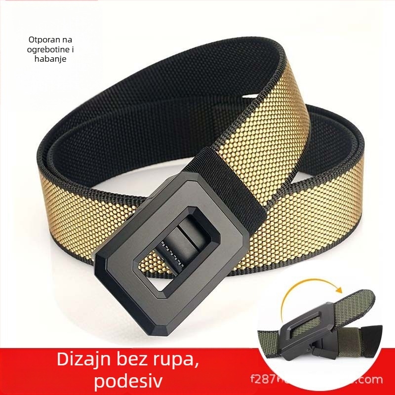 Muški kaiš od najlona i platna, dvostrano okretna kopča s prorezanim dizajnom, za vanjske svakodnevne i taktičke aktivnosti