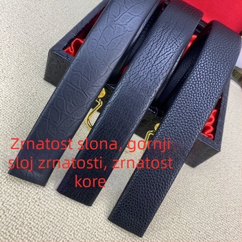 Muški kaiš od mikrovlakna s uzorkom gornjeg sloja kože, otporan na ogrebotine, automatska kopča, duljina 120 cm, širina 2-4 cm