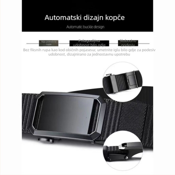 Muški platneni kaiš s automatskom kopčom, pleteni casual/taktički kaiš, širina 2–4 cm, plastični materijal, elektroplating