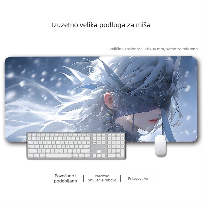 Velika podloga za miš s učvršćenim rubom – protuklizna radna podloga za računalo