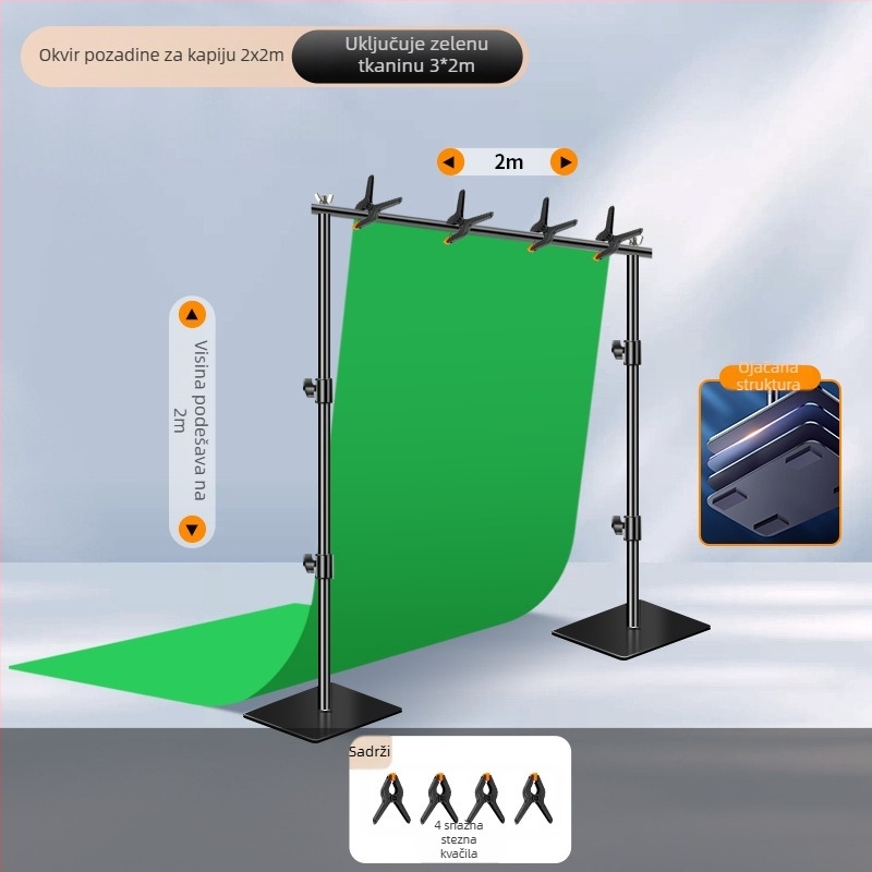 Extreme Shadow Stalak za pozadinu s Chromakey pozadinom za fotografiju proizvoda — konstrukcija od željeza i ABS