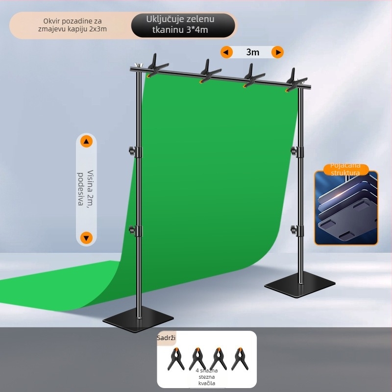 Extreme Shadow Stalak za pozadinu s Chromakey pozadinom za fotografiju proizvoda — konstrukcija od željeza i ABS