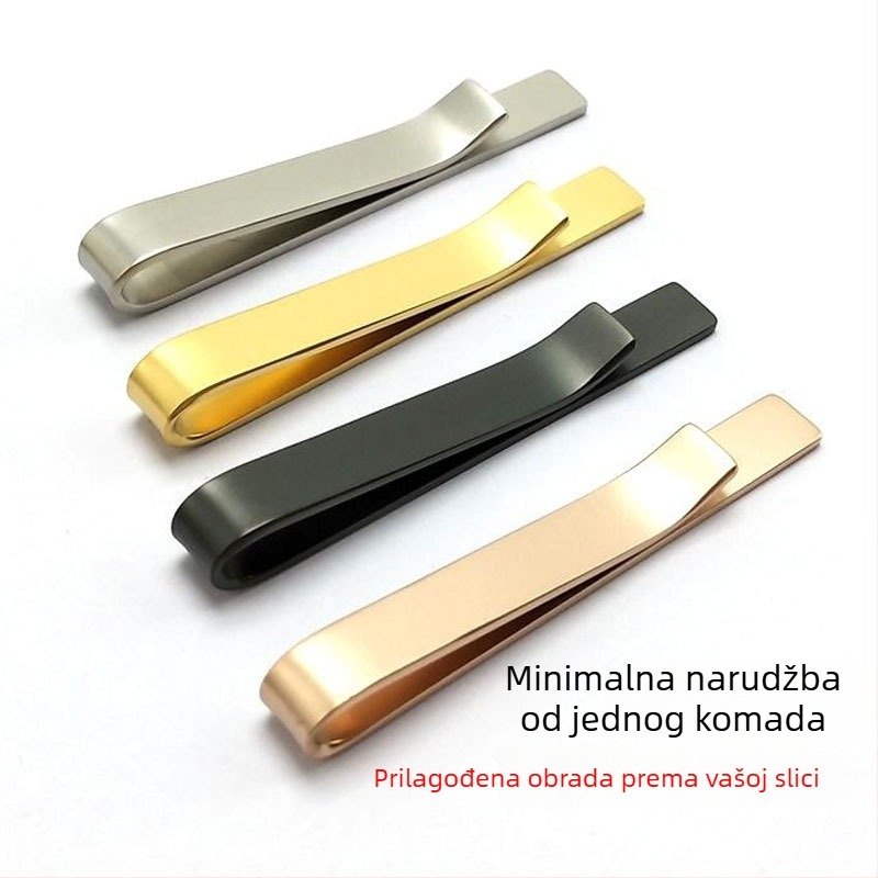 Klip za kravatu od titan čelika s mat završnom obradom, ravna glava, unisex, elektroplatiranje, OEM/ODM