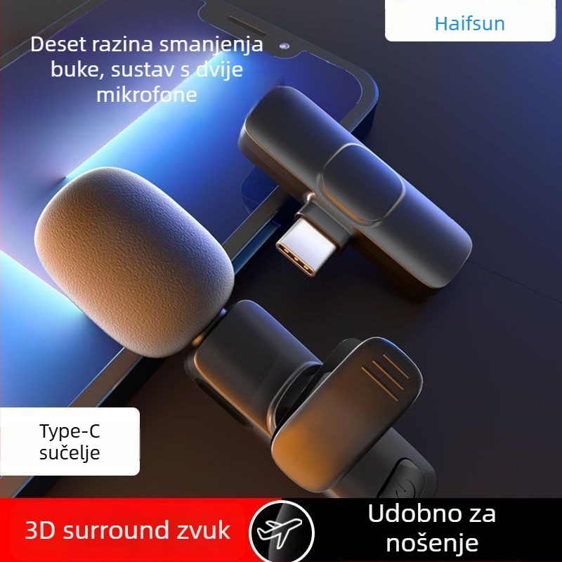 Žični lavalier mikrofon s kapacitativnom kapsulom, SNR ≥ 60 dB, bez ugrađene baterije