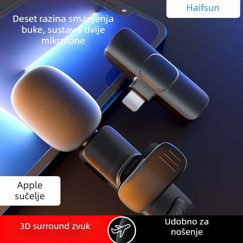 Žični lavalier mikrofon s kapacitativnom kapsulom, SNR ≥ 60 dB, bez ugrađene baterije