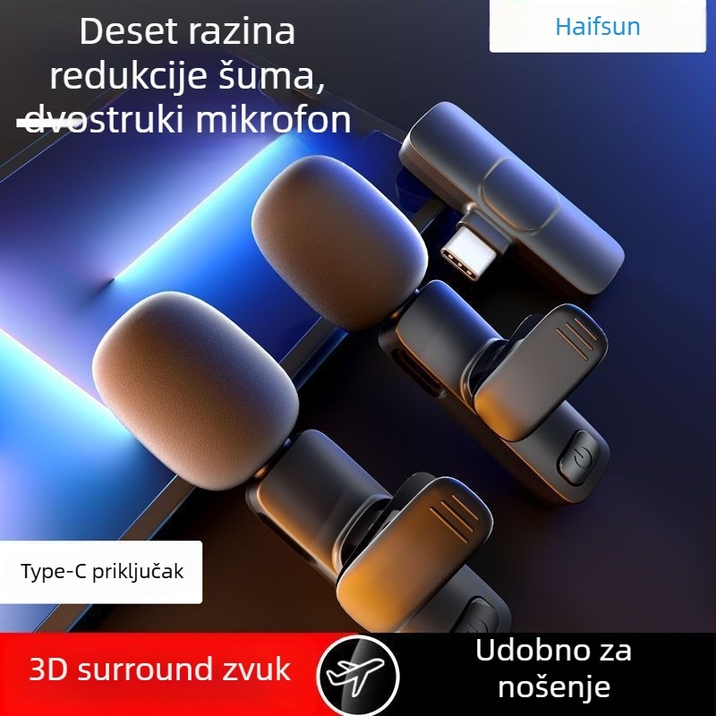 Žični lavalier mikrofon s kapacitativnom kapsulom, SNR ≥ 60 dB, bez ugrađene baterije