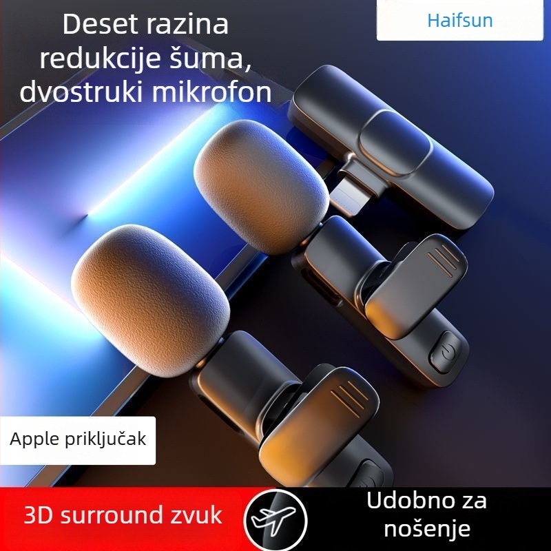 Žični lavalier mikrofon s kapacitativnom kapsulom, SNR ≥ 60 dB, bez ugrađene baterije