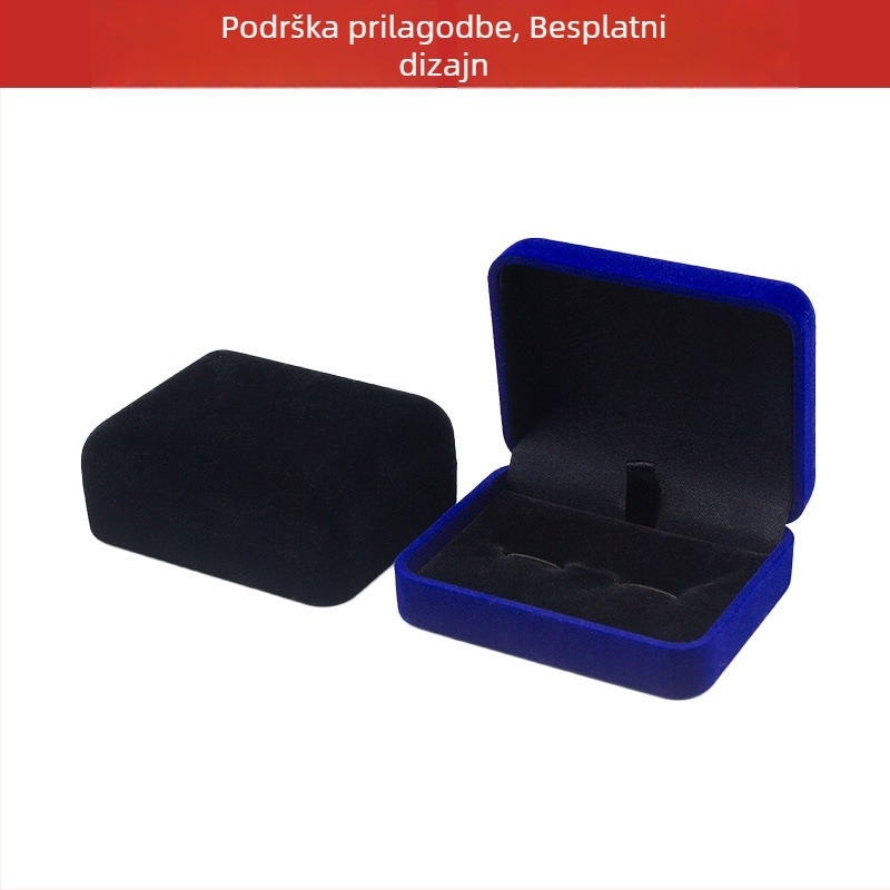 Hongfa Muška kutija za manžetne s flanelom izvana i flokiranom unutrašnjošću, preklopni poklopac, skladištenje nakita