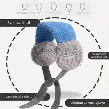 Korejskog stila plišane ušne maskice s vezicama – za muškarce i žene, pletene za zimu