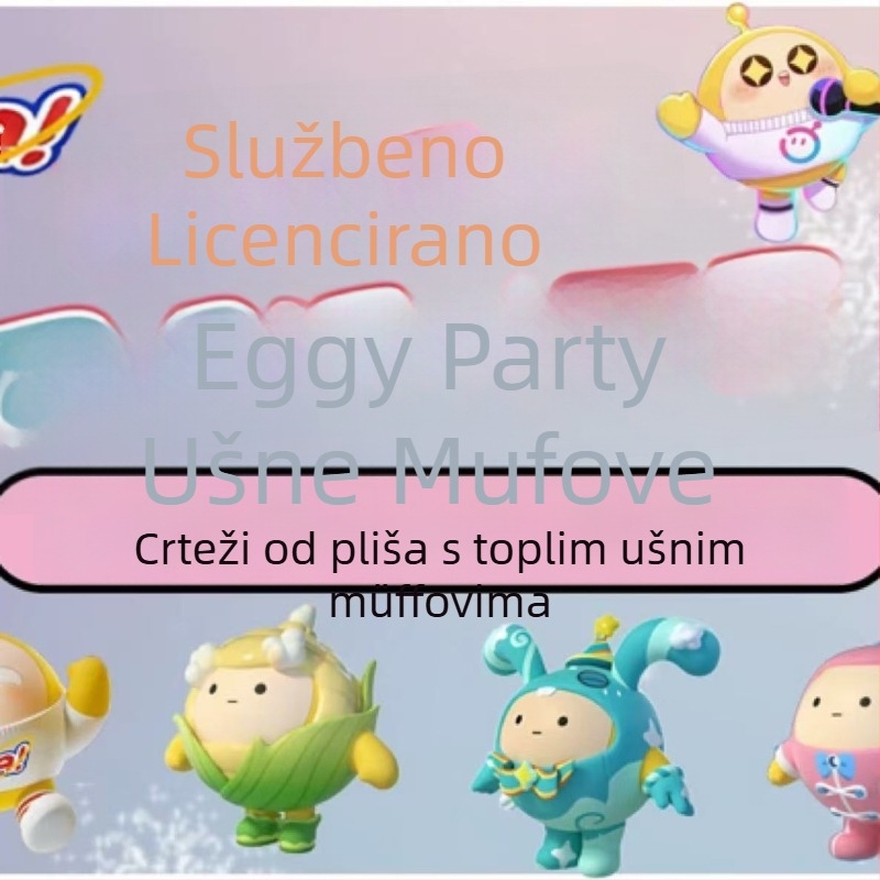 Eggman Party Dječje zimske plišane ušne zaštitice, sklopive, karikatura stil