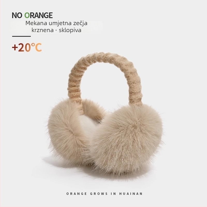 Zimske earmuffs od umjetne zajčje dlake, otporne na vjetar, sklopive, unisex