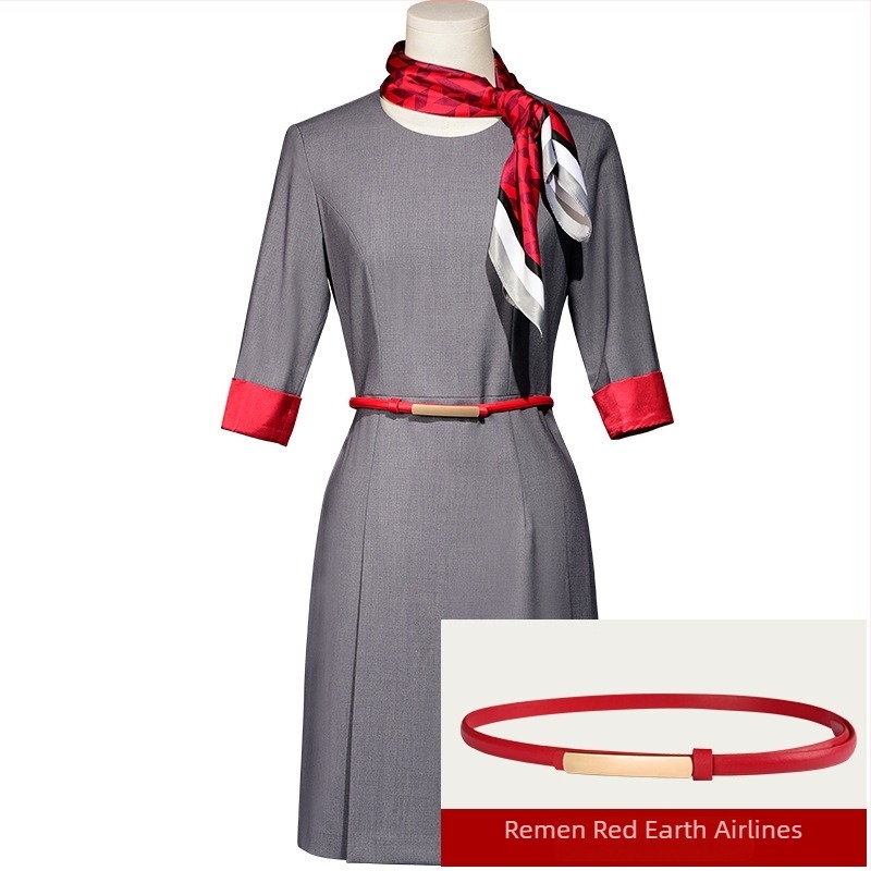Remen za uniformu stjuardesa, PU koža, kopča od legure, zatvaranje kopčom, širina 2–4 cm, svestran stil, gradska moda za dnevna putovanja