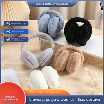Zimske plišane zaštitne uške, otporne na vjetar, sklopive, stil slušalica, unisex, odrasli, poliester
