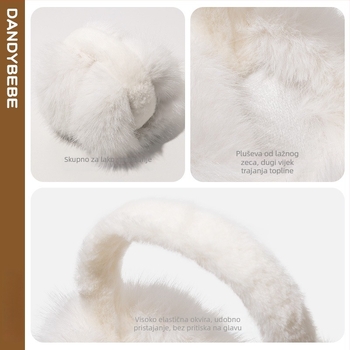 Dječji zaštitnici za uši, slatki i topli, umjetna lisica krzno, otporni na vjetar, sklopivi, poliester