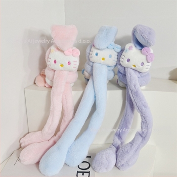 Plišane dječje ušne zaštitne kapice s pokretnim ušima, crtani dizajn mačaka, toplo zimi