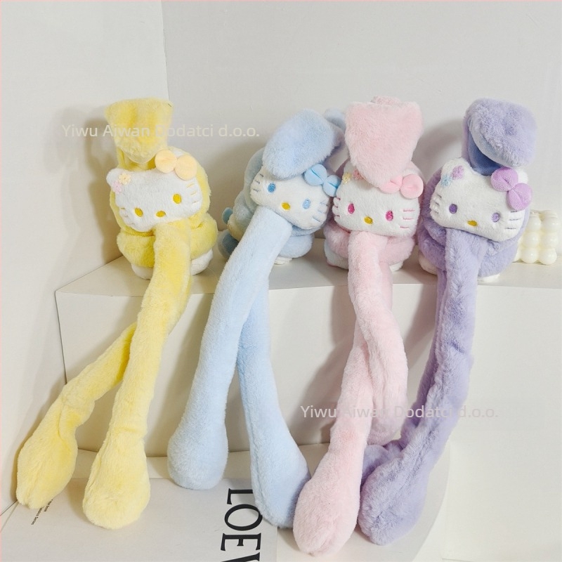 Plišane dječje ušne zaštitne kapice s pokretnim ušima, crtani dizajn mačaka, toplo zimi