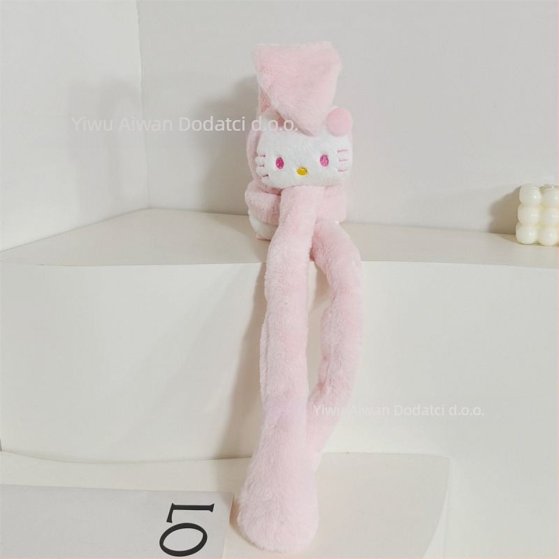 Plišane dječje ušne zaštitne kapice s pokretnim ušima, crtani dizajn mačaka, toplo zimi