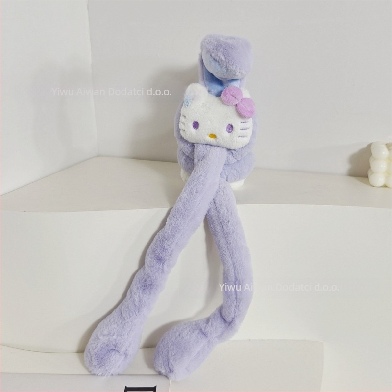 Plišane dječje ušne zaštitne kapice s pokretnim ušima, crtani dizajn mačaka, toplo zimi