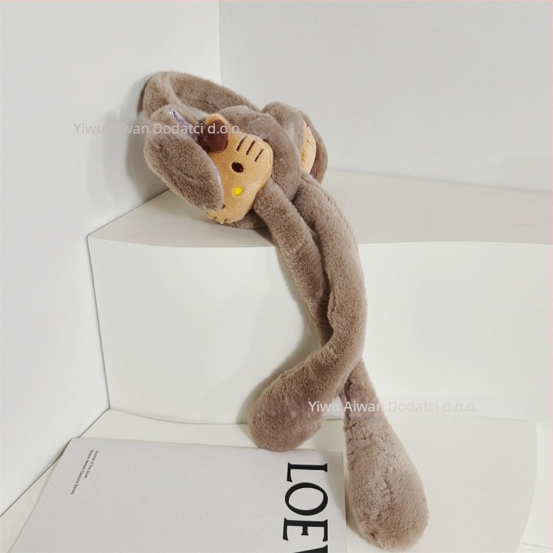Plišane dječje ušne zaštitne kapice s pokretnim ušima, crtani dizajn mačaka, toplo zimi