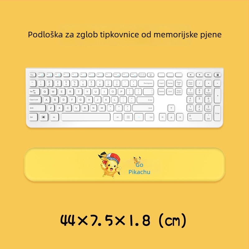 Podložak za zglob ispod tipkovnice i miša — silikon memory pjena, dvostrani dizajn s crtić motivom, protuklizna, otporna na habanje, jednostavna za čišćenje