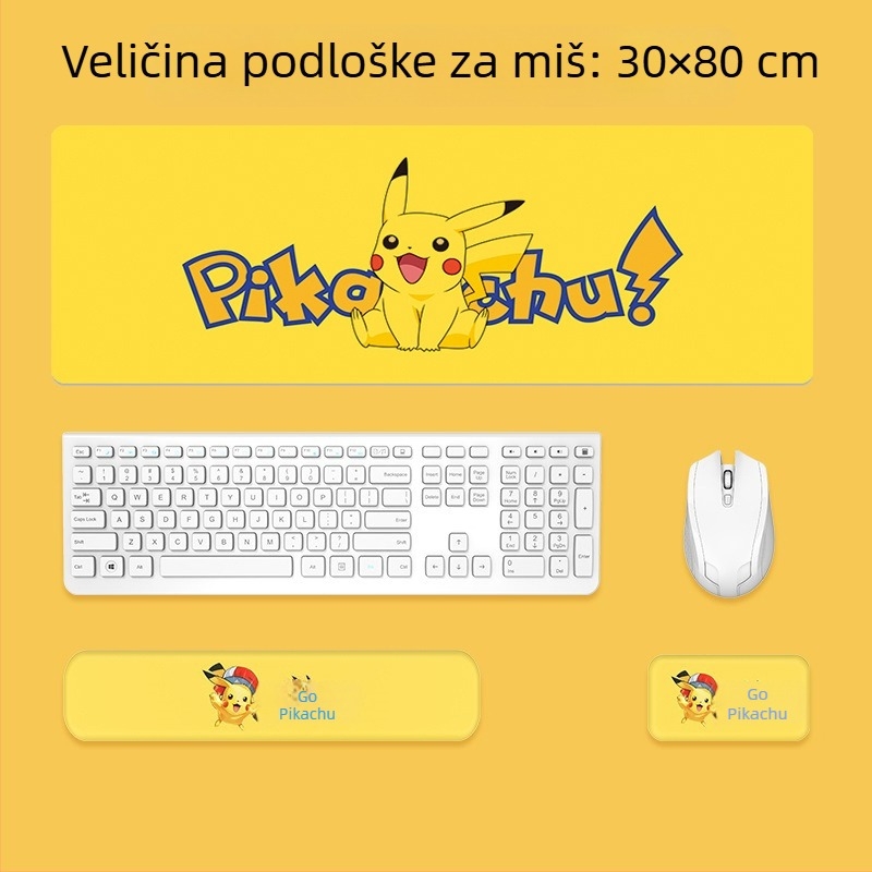 Podložak za zglob ispod tipkovnice i miša — silikon memory pjena, dvostrani dizajn s crtić motivom, protuklizna, otporna na habanje, jednostavna za čišćenje