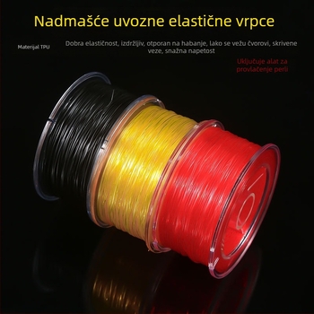 Elastična nit za nanošenje perlica, plosnata prozirna TPU nit, Courage marka, žičasti tip za nanošenje, ljetno izdanje 2024