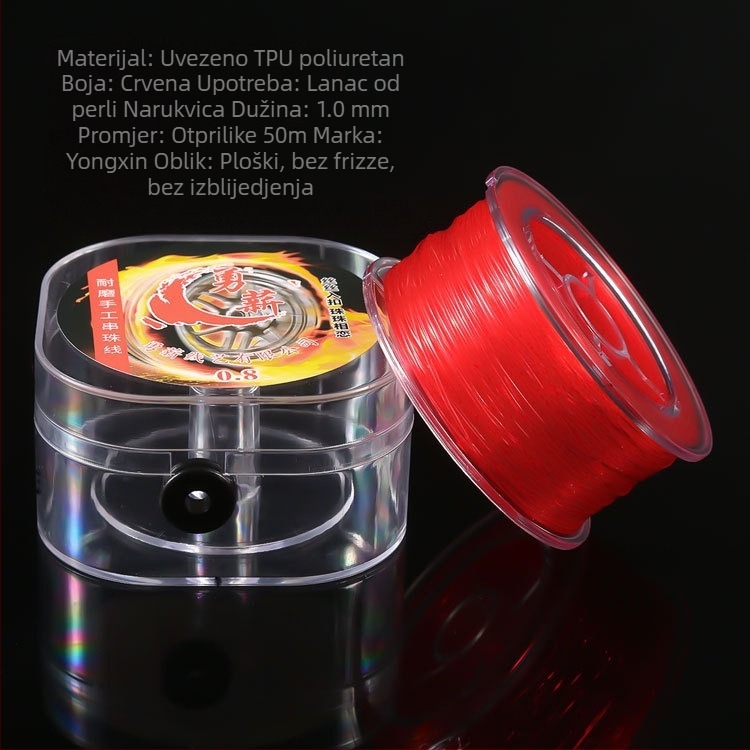 Elastična nit za nanošenje perlica, plosnata prozirna TPU nit, Courage marka, žičasti tip za nanošenje, ljetno izdanje 2024