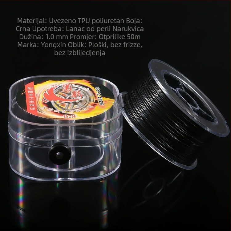Elastična nit za nanošenje perlica, plosnata prozirna TPU nit, Courage marka, žičasti tip za nanošenje, ljetno izdanje 2024