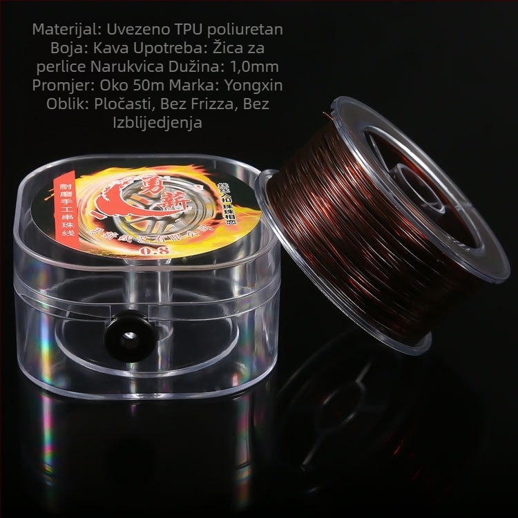 Elastična nit za nanošenje perlica, plosnata prozirna TPU nit, Courage marka, žičasti tip za nanošenje, ljetno izdanje 2024