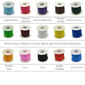 Elastična užad za perlice s unutarnjim elastičnim jezgrom, tkana poliester pređa, Yiming marka