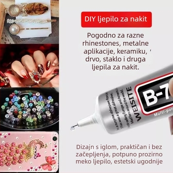 B7000 ljepilo s iglom za ugradnju nakita, ručno izrađeni DIY dodaci, lijepljenje zaslona mobitela, snažno univerzalno brzo-sušeće mekano ljepilo