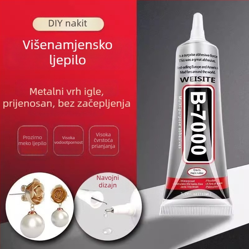 B7000 ljepilo s iglom za ugradnju nakita, ručno izrađeni DIY dodaci, lijepljenje zaslona mobitela, snažno univerzalno brzo-sušeće mekano ljepilo