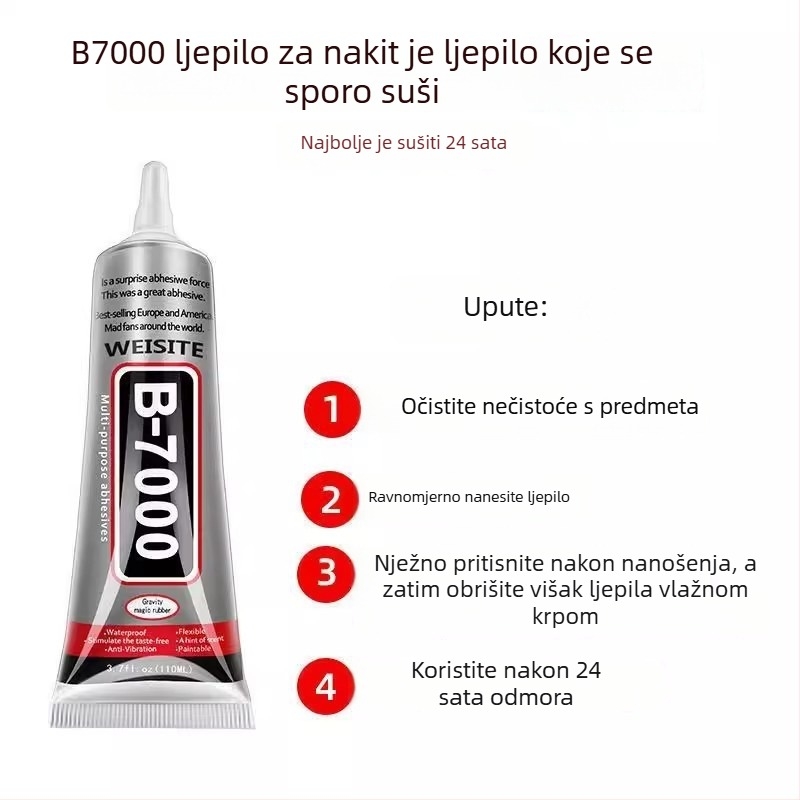 B7000 ljepilo s iglom za ugradnju nakita, ručno izrađeni DIY dodaci, lijepljenje zaslona mobitela, snažno univerzalno brzo-sušeće mekano ljepilo
