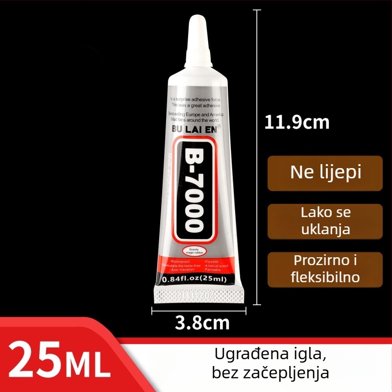 B7000 ljepilo s iglom za ugradnju nakita, ručno izrađeni DIY dodaci, lijepljenje zaslona mobitela, snažno univerzalno brzo-sušeće mekano ljepilo